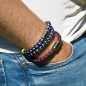 Preview: Pamir - Handgetakeltes Armband aus Segeltau / Schiffstauwerk, 8 mm, navi-blau / orange, Double