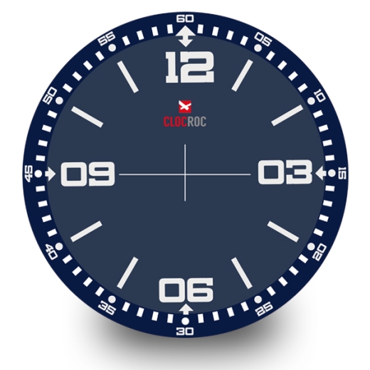 Zifferblatt `Diver Blue`  groß für Clocroc Aviation Big & Submarine Big