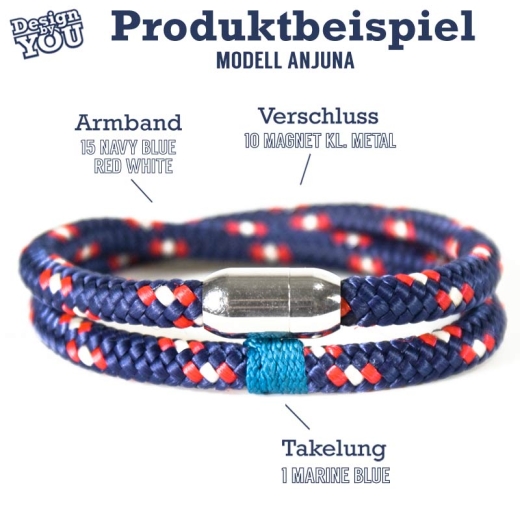 Anjuna - Design by You - Handgetakeltes Armband zum Selbstgestalten